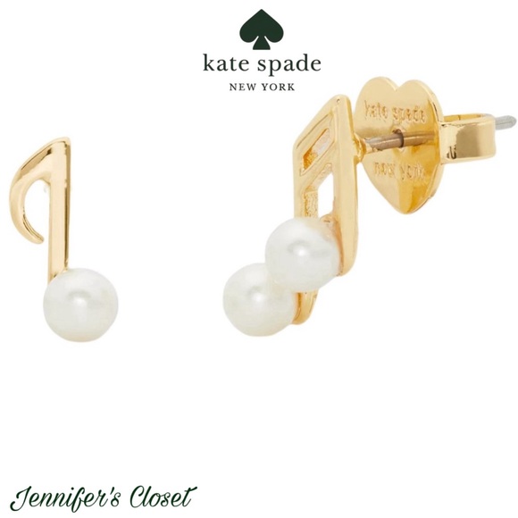 kate spade Jewelry - KATE SPADE Pearl Music Note Mismatched Stud Earrings